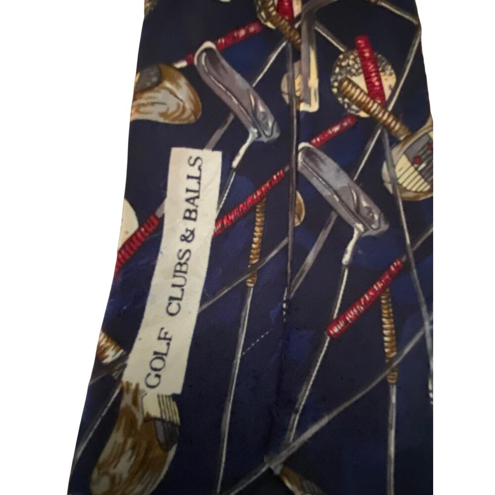 Vintage Golf Clubs & Balls Novelty Neck Tie A Rogers Korea Polyester